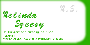 melinda szecsy business card